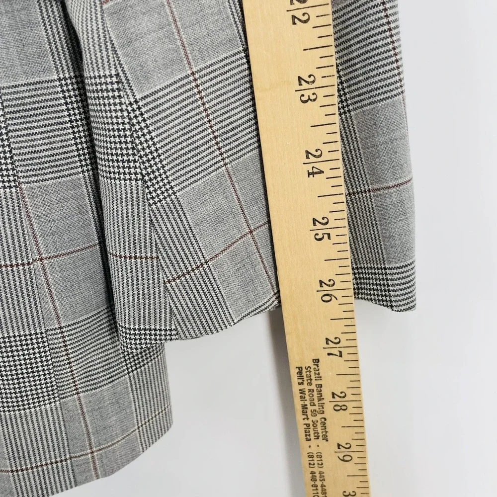 Banana Republic Blazer Men 40L Modern Slim Fit‎ Glen Plaid Italian Wool Gray
